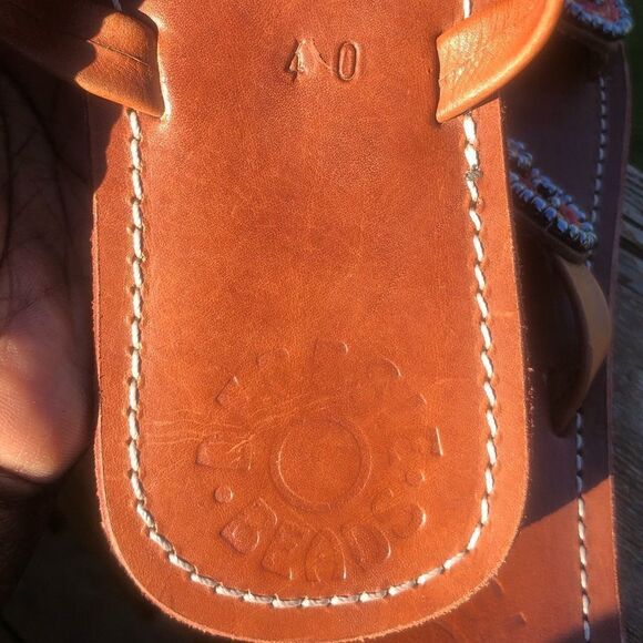 NWOT Debbsie Beads handmade Kenyan beaded leather sandals, size 40, size 9 - Picture 8 of 8